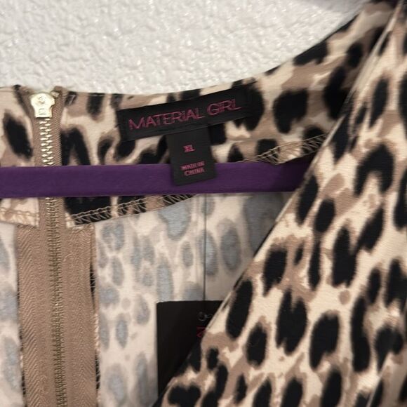 NWT- Material Girl- leopard print a line fit and flare dress-Size xL - Picture 4 of 9